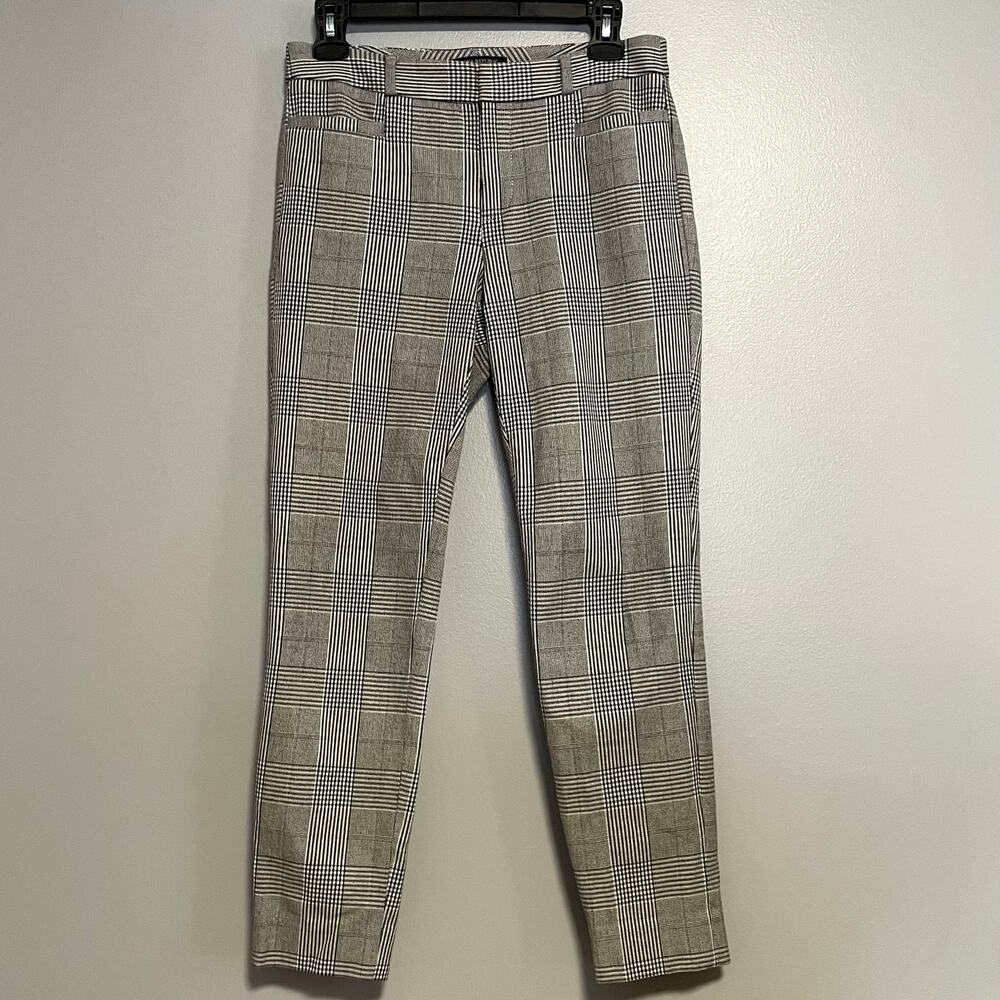 Banana Republic Black White Plaid Trouser Dress Pants 0